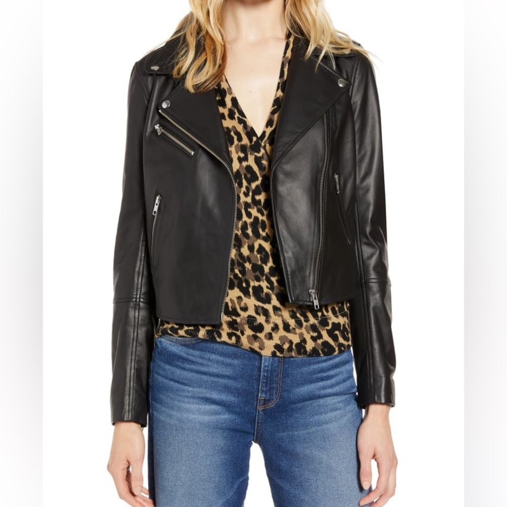 Halogen Leather Moto Jacket